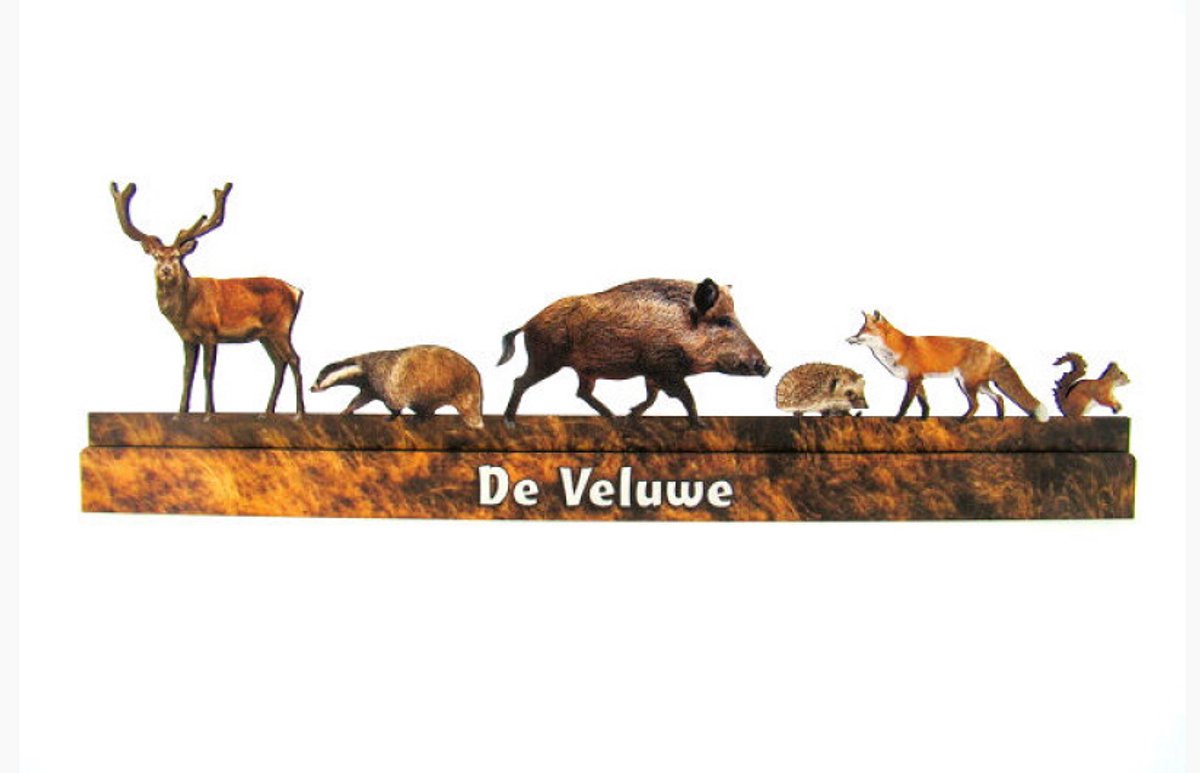 Houten Decoratie De Veluwe – Dieren Silhouet – 30 cm – Staand Ornament