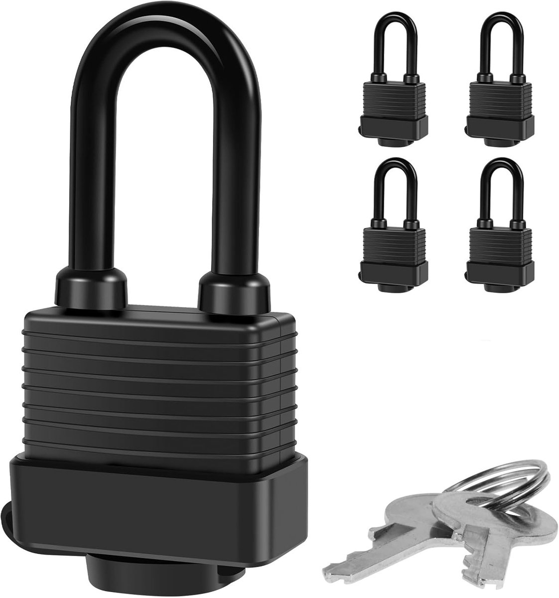 carmdering - Wasserdichte Vorhängeschlösser - Veiligheidssloten - Hangslot Set - Waterdichte Bescherming - Gelijksluitende Sleutels - Messing En Staal - Weerbestendig Design - Buiten Gebruik - 4 Stuks