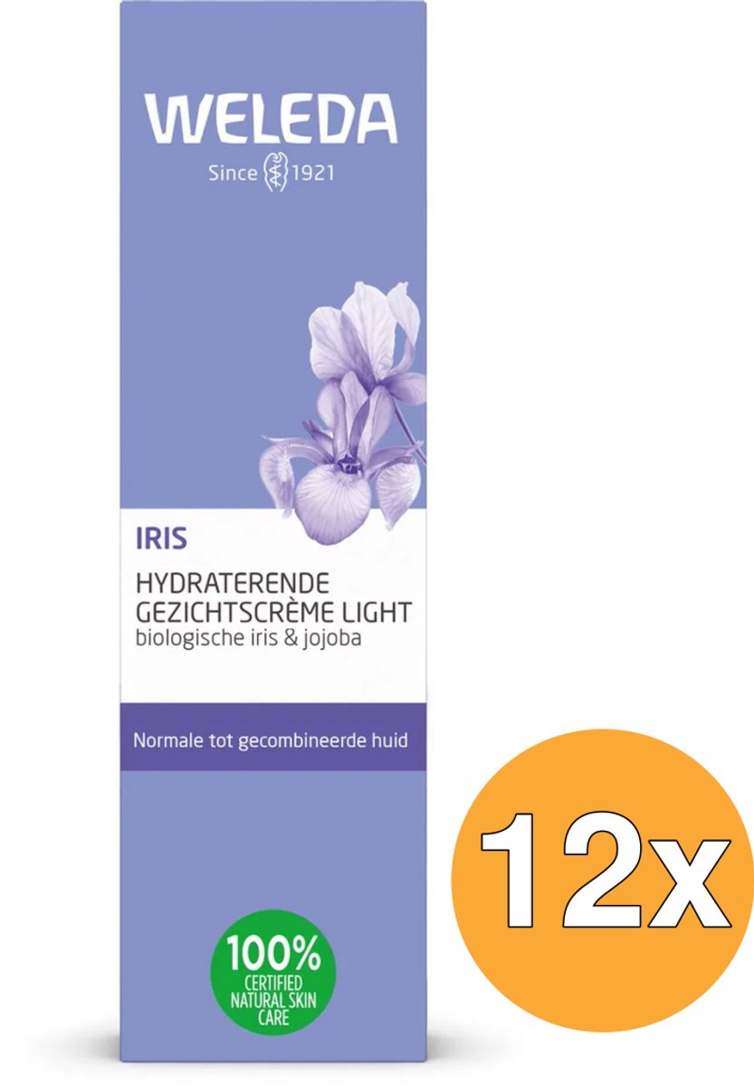 12x Weleda Iris Hydraterende Gezichtscreme Light (30 ml)