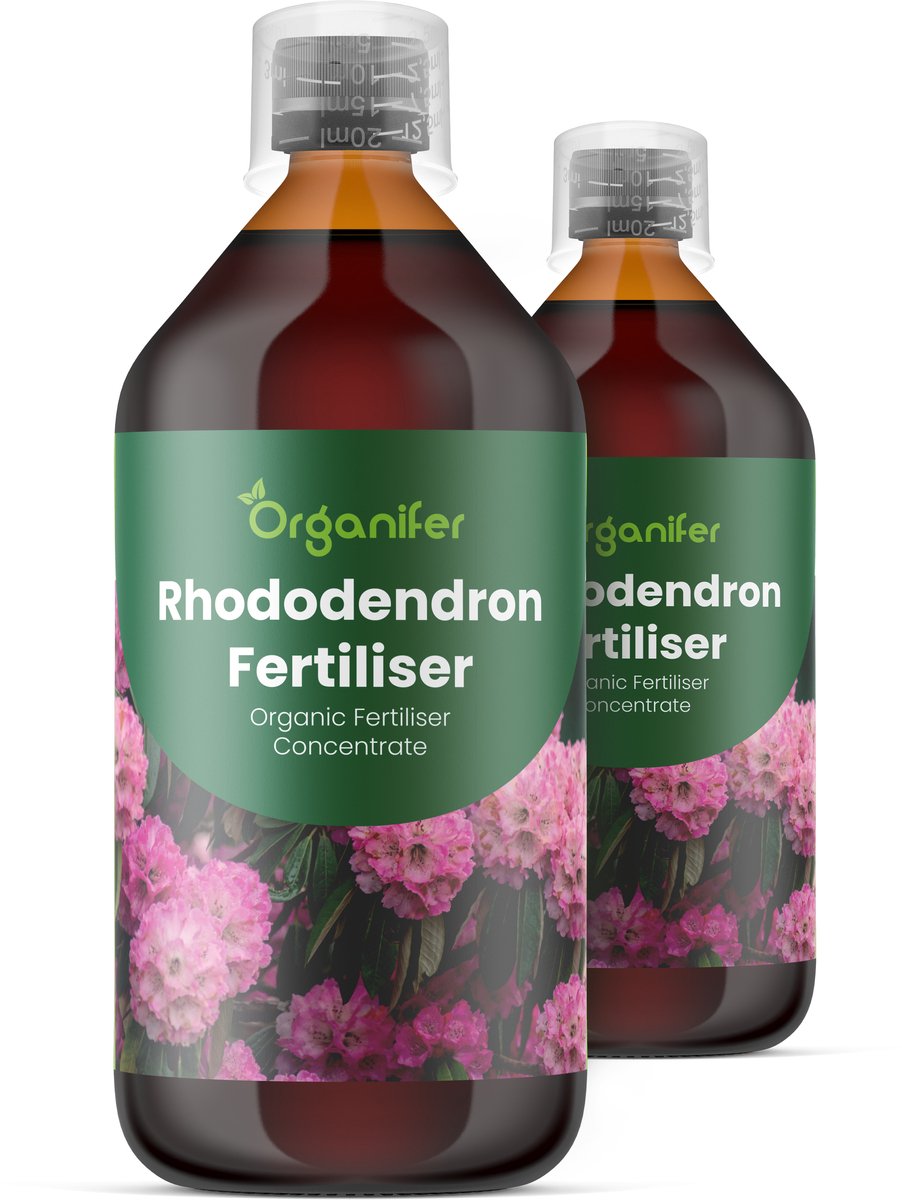 Vloeibare Meststof Voor Rododendron 2X1 L Voor 2000 L - Npk 2-1-8 - Ondersteunt Evenwichtige Groei Bij Rododendrons - Geschikt Voor Borders - Bosplantsoen En Potten - Verbetert Bladkleur - Stevigheid En Seizoensvitaliteit - Organifer