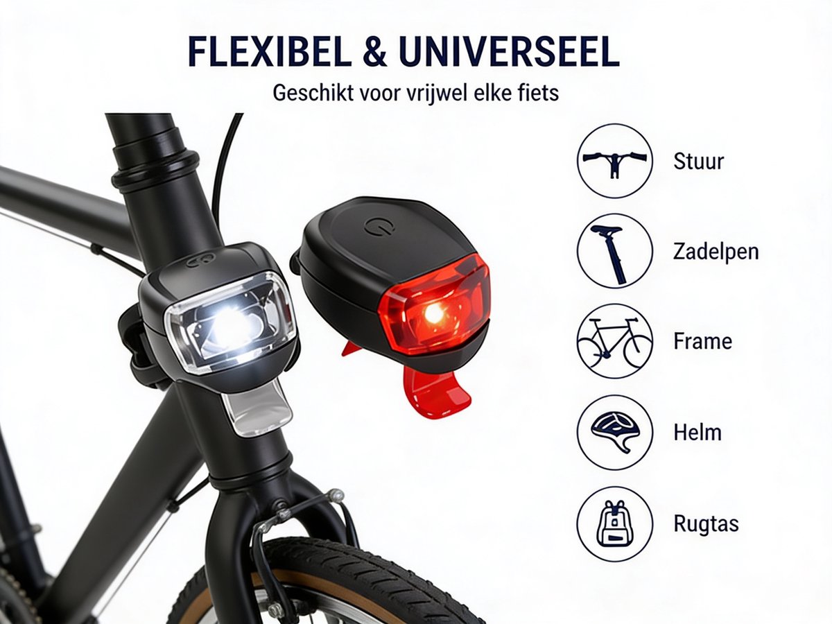 DRA LOGISTICS Fietsverlichting Set Voor & Achter - Inclusief 4x CR2032 thumbnail 5