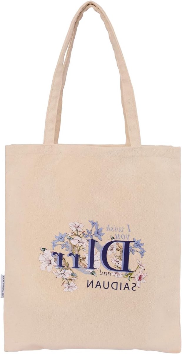 Duurzame Canvas Tote Bag met Handvatten voor Herbruikbare Boodschappen en Winkelen