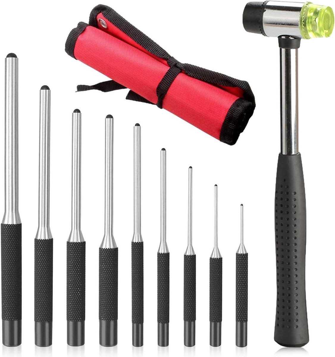 Complete 9-delige Mote Driver Set voor Horloge Reparatie en Ambacht - Inclusief Hamer en Draagtas, Geschikt voor Leer en Sieraden, Precisie Gereedschap voor Klussen