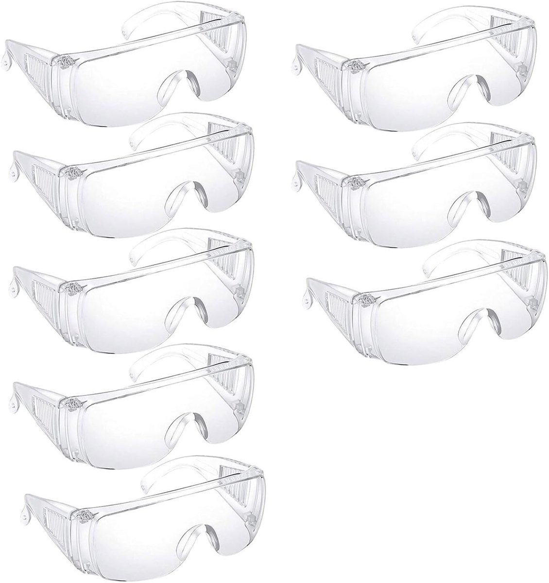 Set van 8 Transparante Veiligheidsbrillen voor Oogbescherming, Ideaal voor Mannen en Vrouwen, Comfortabel en Duurzaam