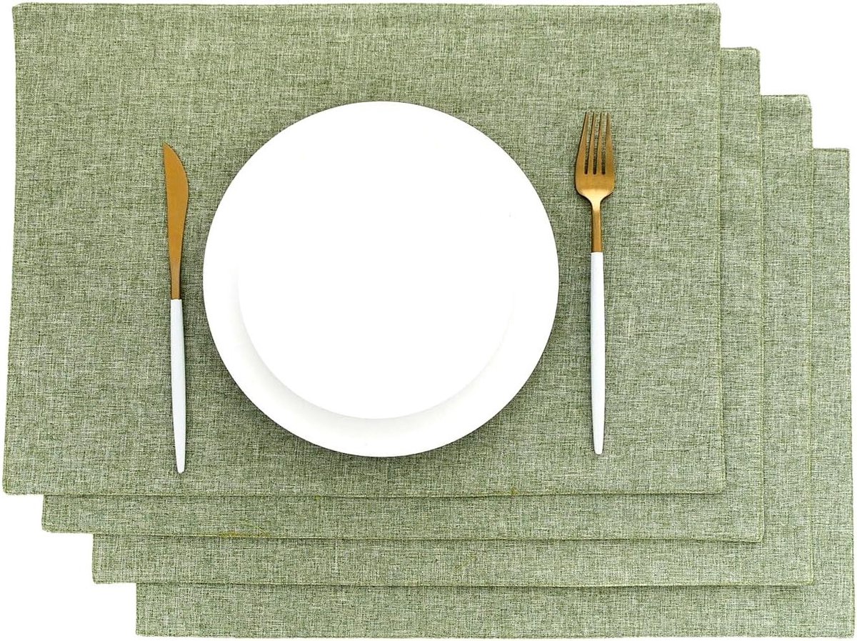 Groene Placemat - Set van 4 - Tafelmat - Tafelaccessoires - 48 x 33 cm