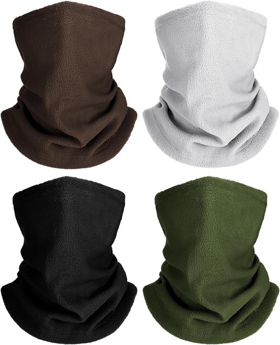 4 Stuks Winter Fleece Nekwarmer Winddicht voor Kinderen van 5-10 Jaar - Comfortabel, Warm en Ademend