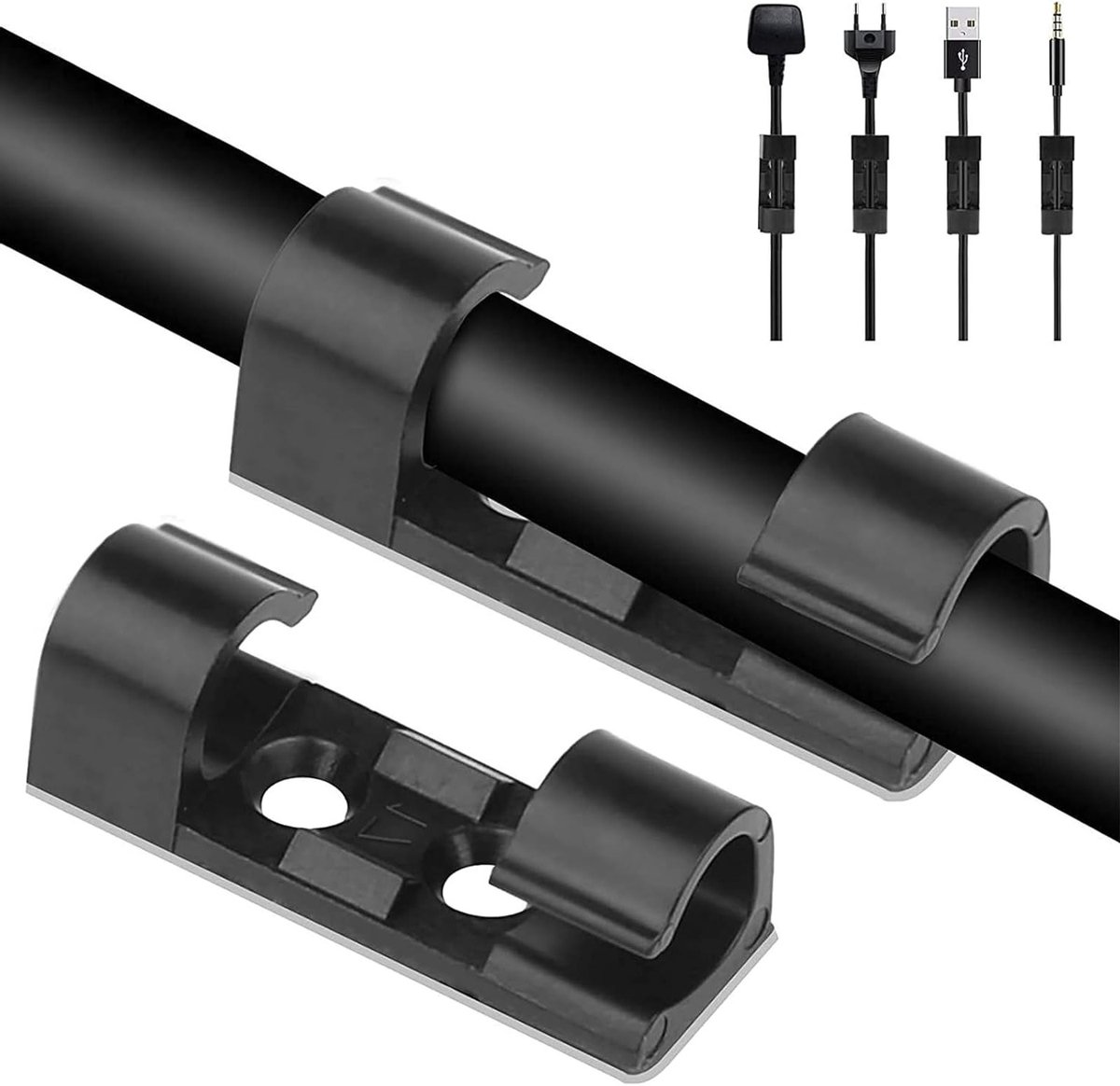 Set van 60 Zelfklevende Kabelhouders voor Kabelbeheer, Lichtclips en Organizers voor Diverse Kabels