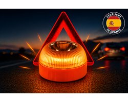 V16 Alarmlicht Spanje noodlamp - Gecertificeerd – Verplicht vanaf 2026 – Magnetisch Auto Waarschuwingslicht