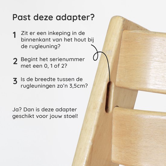 Adapter voor oud model Tripp Trapp stoel - Verbind babyset met oud model - Vóór 2003 - Eenvoudige klembevestiging zonder gereedschap - Wit van Merkloos — afbeelding 3