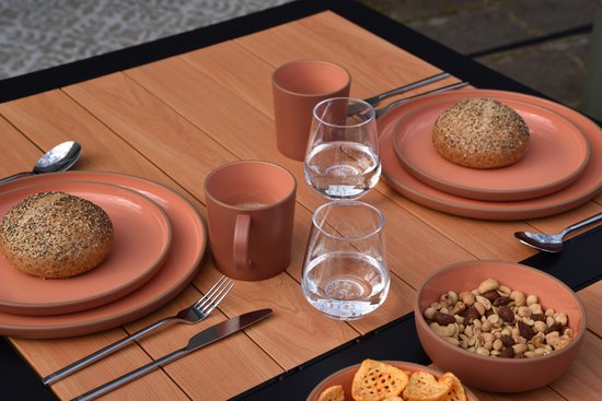 Travellife Avila Camping Mokken Terracotta Rood Set 4 stuks - Gemaakt van gerecyclede materialen - Melaminevrij - Vaatwasser- en magnetronbestendig — afbeelding 2
