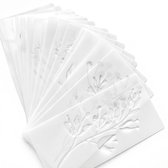Wit zwart groen schildersjablonen set planten bloemen sjablonen voor DIY knutselen herbruikbare plastic sjablonen voor hout stof papier spuitverf graffiti decoratie 18 stuks