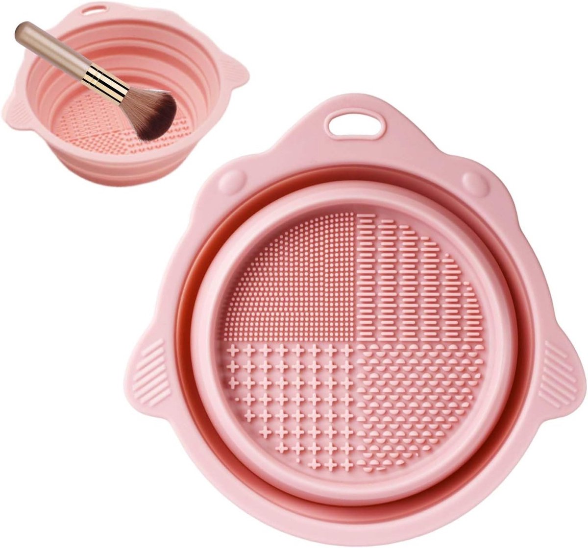Opvouwbare siliconen reinigingsmat voor make-up borstels, penseelscrubber en draagbare reinigingspads voor optimale hygiëne en gebruiksgemak