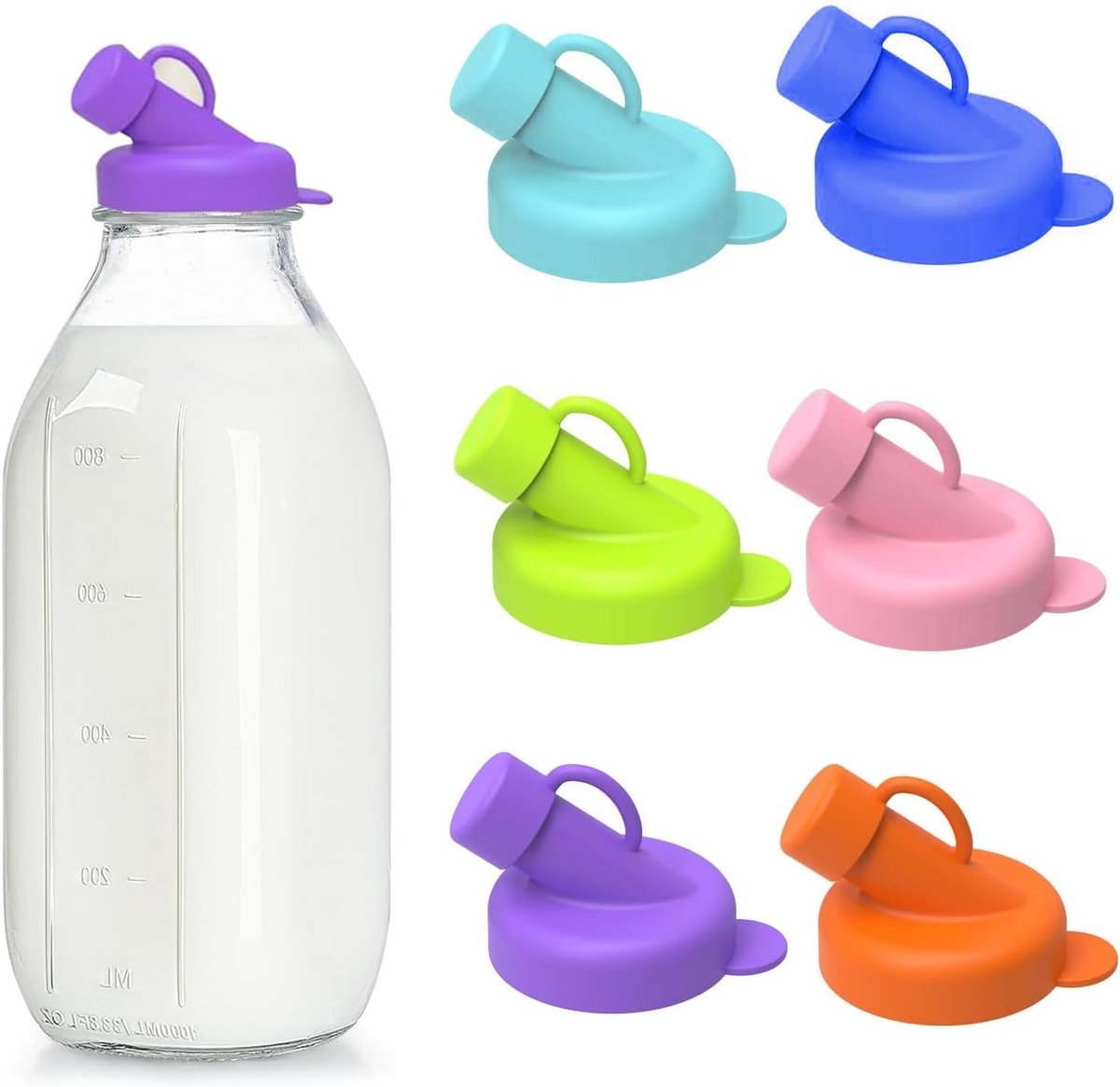 6 Stuks Silicone Deksel - 48mm Lekvrije Flessendoppen Voor Glazen Flessen, Geschikt Voor Diverse Merken