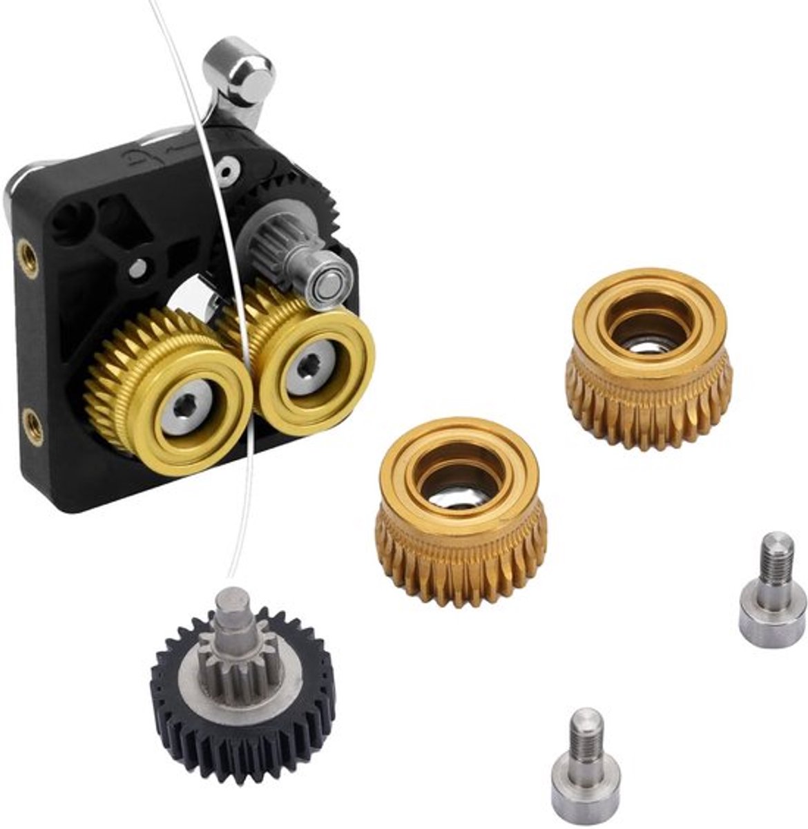 Extruder Reductietandwiel Extruder Wandset Gehard Staal DLC Coating voor K1 K1 Maximum K1C Ender 3 V3 V3 V3 Plus 3D Printers met 2 Dubbele Lagers 1