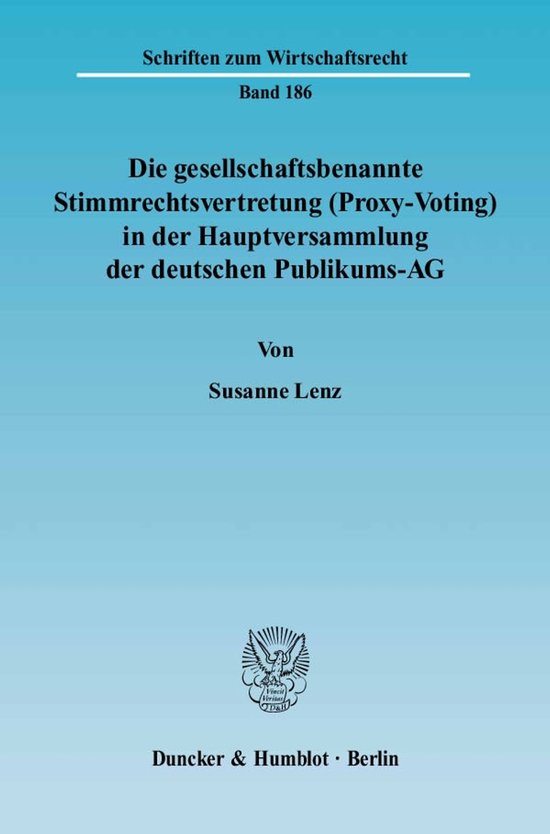 Die Gesellschaftsbenannte Stimmrechtsvertretung (Proxy-Votin ... - cover