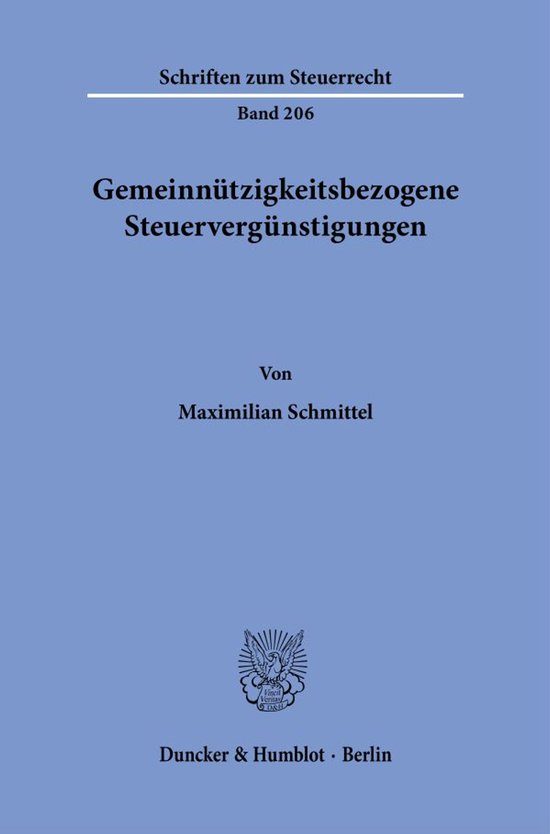 Schriften zum Steuerrecht206- Gemeinnützigkeitsbezogene Ste ... - cover