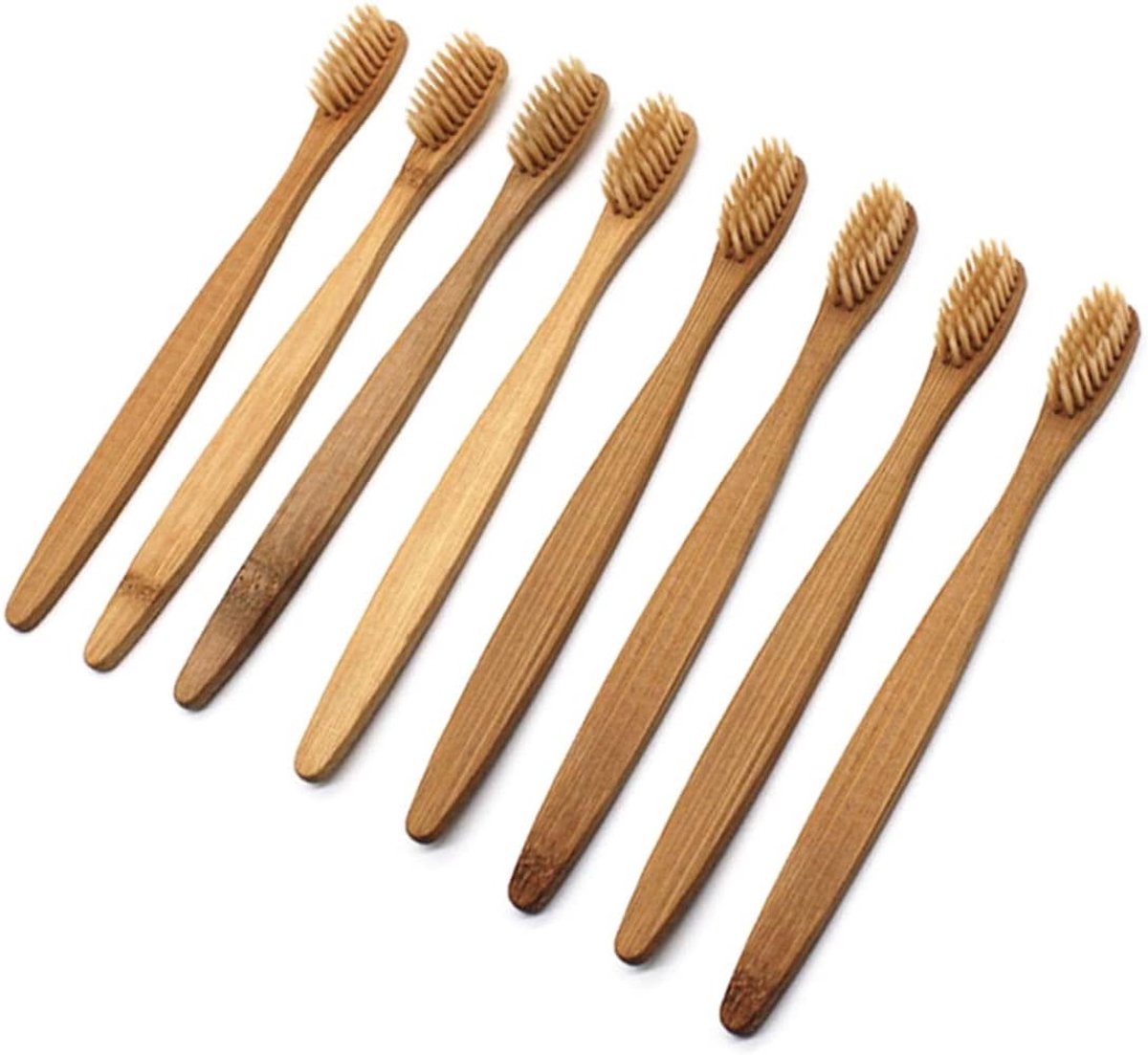 Set van 8 Bamboe Tandenborstels met Harde Haren - Duurzaam, Natuurlijke Hout en Effectieve Tandreiniging