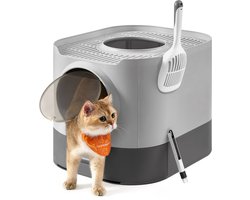 Feandrea - Kattenbak - Met Deksel - Uittrekbare Lade - Geschikt voor Katten van Verschillende Grootten