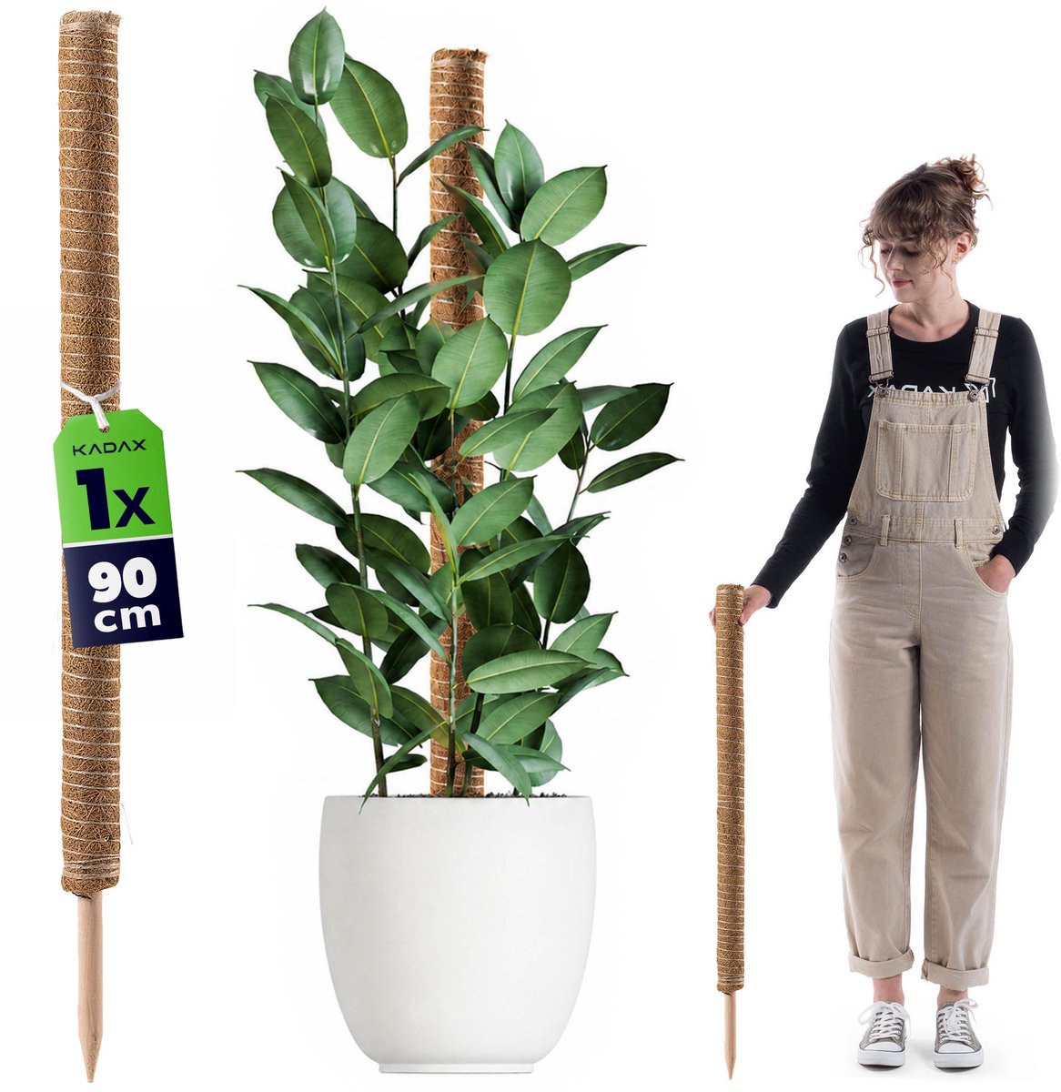 KADAX Monstera plantensteun – kokosvezelstok (90 cm), kokoss