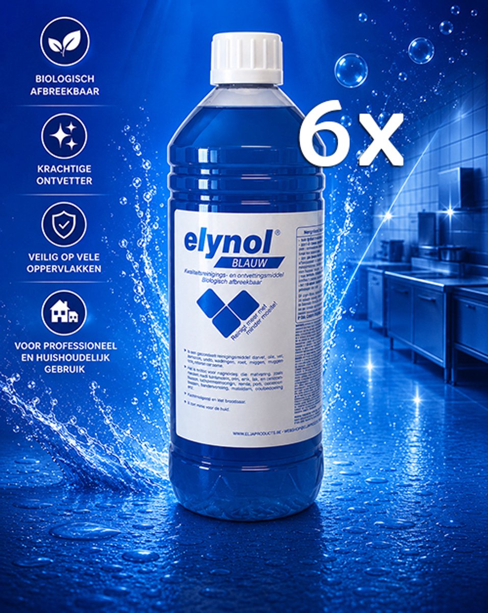 Elynol Blauw Superreiniger | voordeelverpakking 6x1L | Ontvetter