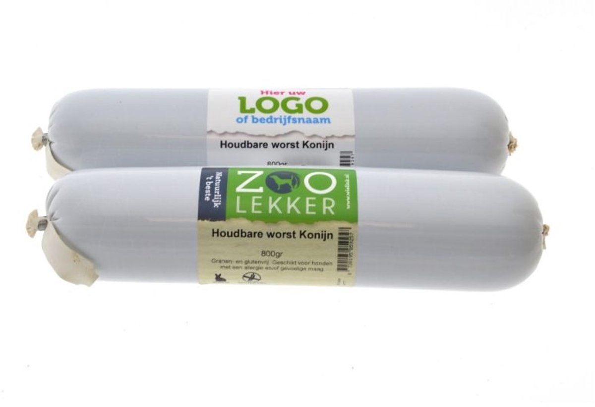 Zoolekker Houdbare hondenworst met konijn | 800 g | graanvrij en glutenvrij