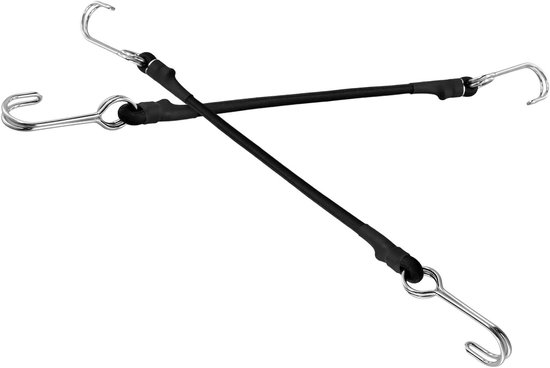 Set van 20 Elastische Bagage Tensioners met Haken - 30 cm Zwarte Rubber Tensioners voor Fietsen, Kamperen en Vervoer — afbeelding 4