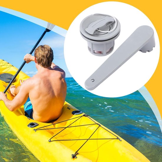 Luchtkraan Boot - Opblaasventiel - Watersport Accessoire - Dubbele Afdichting - 63 cm - Grijs — afbeelding 3