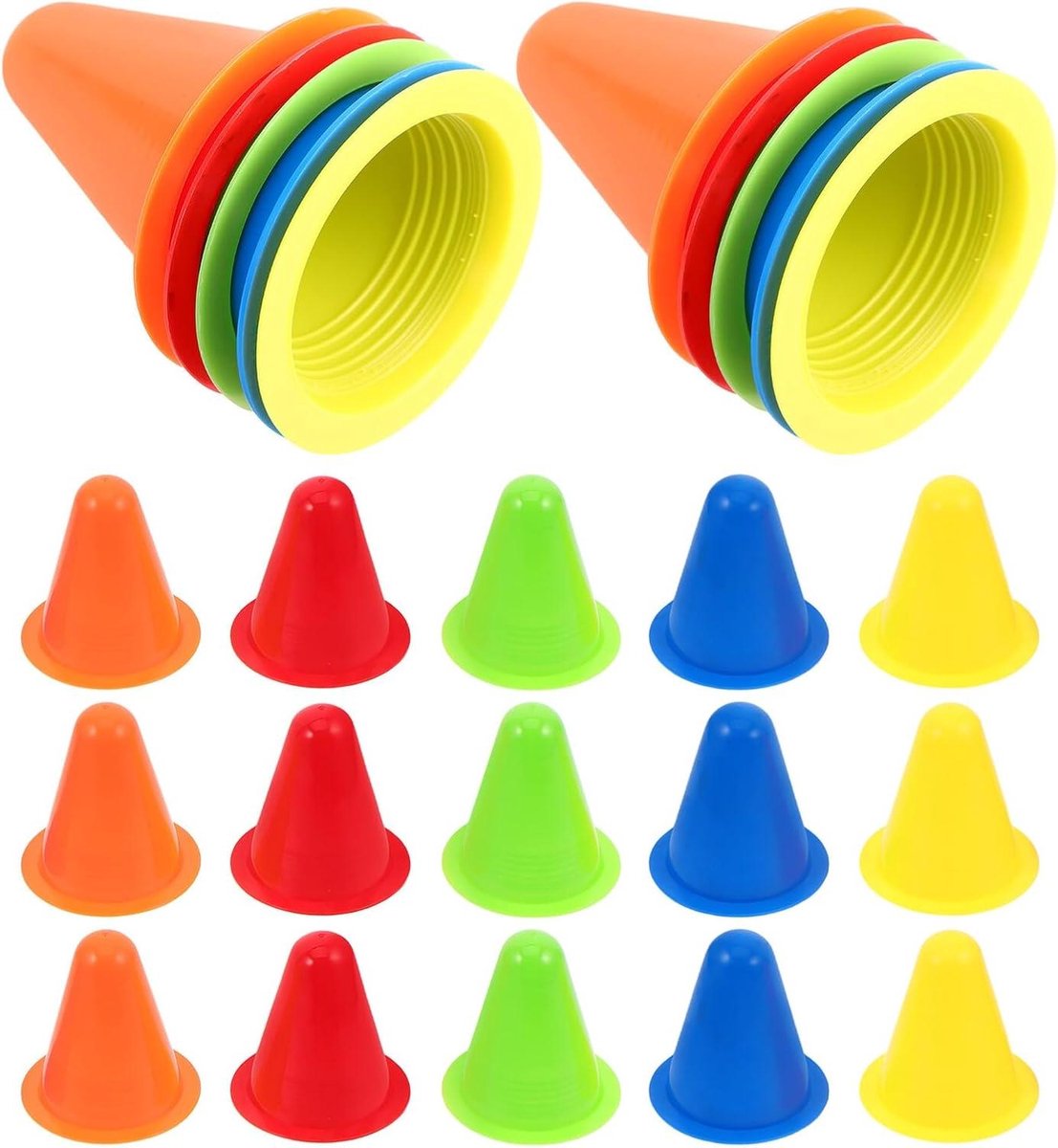 Voetbal Cones - Trainingsmarkeringen Plastic - Sport Training - Stevig Materiaal - 30 Stuks - Diverse kleuren