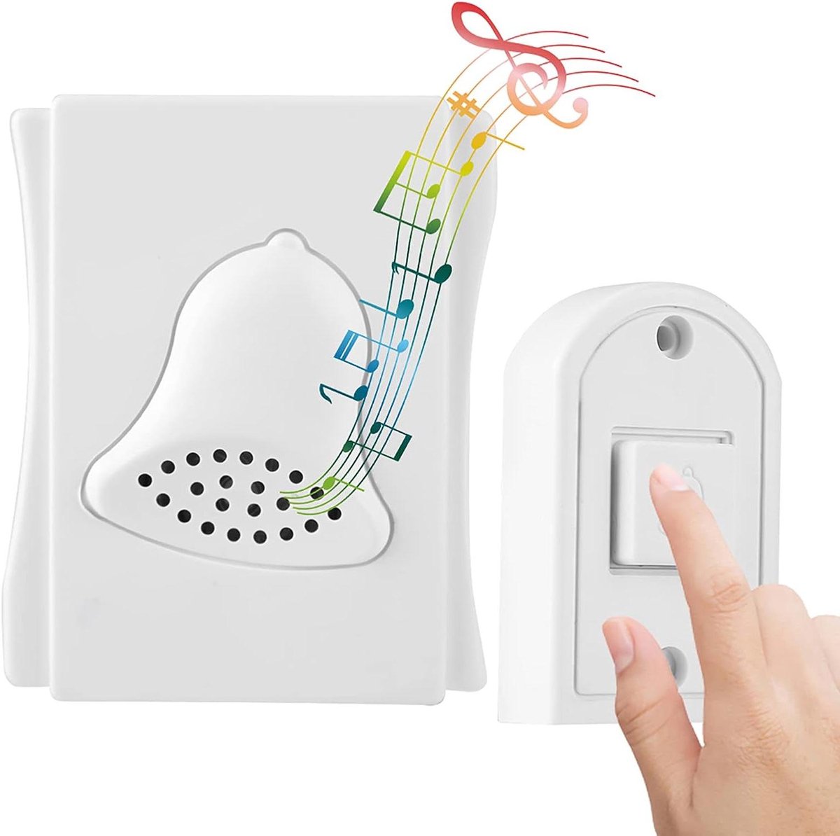 Bedrade Deurbel - Ding Dong Bell - Toegangscontrole Thuis - Energiezuinig Ontwerp - 1 Meter Kabel - Wit