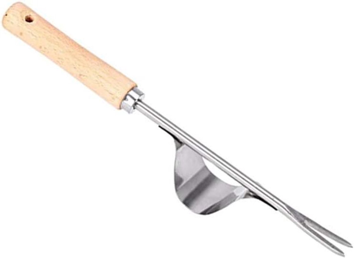 Hand Weeder - Onkruidsteker Staal - Tuin Onderhouden - Diepe Wortel Verwijdering - Ergonomisch Handvat - Zilver