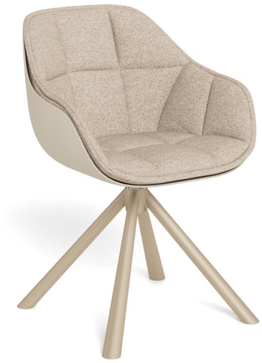 Giga Living Eetkamerstoel Ivar Cona Beige Draaibaar Set van 2 - Giga Living