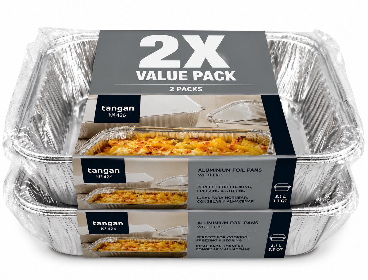 Aluminium bereidingsbakjes set van 5 stuks - Voordeelverpakking van 2 Sets (10 Stuks Totaal) - Wegwerp Aluminium voor Oven Vriezer en BBQ