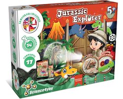 Science4you Jurassic World Explorer - Dinosaurus speelgoed voor jongens en meisjes van 4, 5, 6 jaar en ouder - Wetenschappelijke set met meer dan 14 experimenten en knutselwerkjes voor kinderen