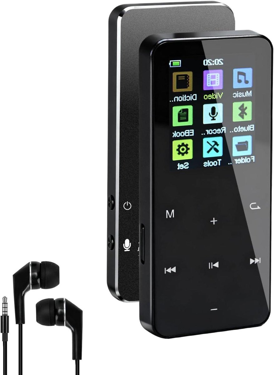 Digitale Muziekspeler - Audiospeler - Muziek Luisteren - Ingebouwde Luidspreker - 24GB Opslag - Zwart