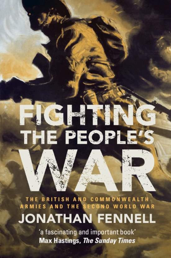 Boek kaft met een schilderij van een soldaat in gevecht, met de titel 'Fighting the People's War'.