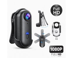 2026 1080P Full HD Bodycam – 120° HD Groothoeklens – Action Sports Camera – Met Live App-View – WiFi camera - Magnetisch & Type-C – Discreet & Draagbaar – Zwart