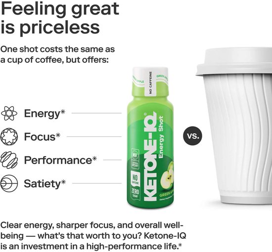 Ketone-IQ Energy Shot - Green Apple 6-Pack - Ketonen Drink voor Focus & Energie - Zonder Suiker - 6 x 59 ml — afbeelding 5