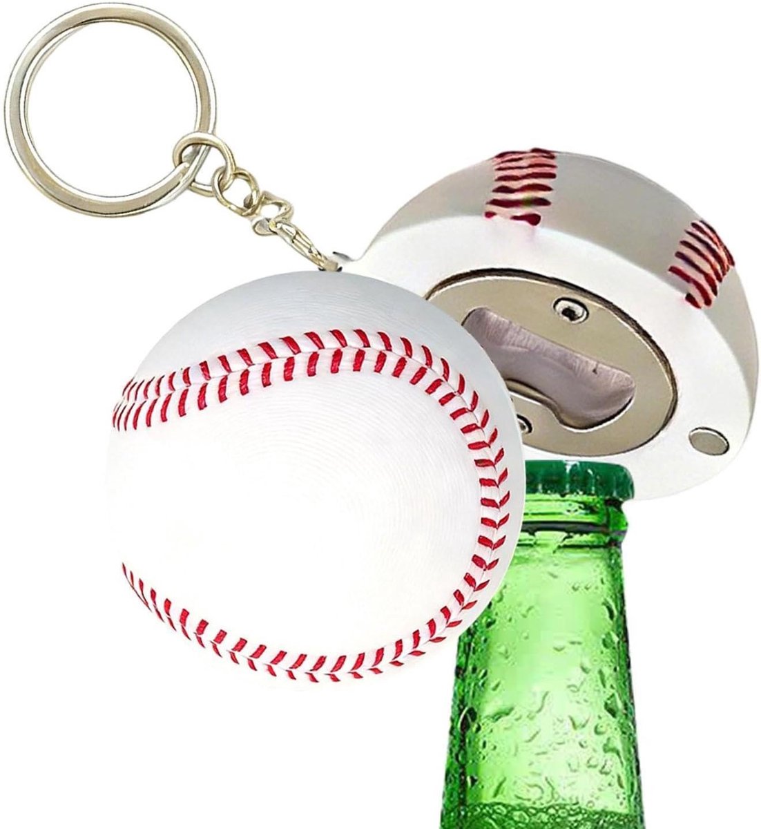 Magnetische Flesopener - Koelkast Magneet - Flessen Openen - Sport Bal Ontwerp - 6.8 x 6.8 cm - Honkbal