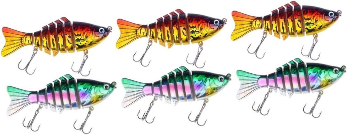 Kisangel Set Of 6 Pieces Simulation Lures Fishing Lures Bass Ratchet Lure Freshwater Fishing Lures Bionic Bait Fishing Accessories Fishing Lure Lifelike Fishing Lures Sections Fishing Bait