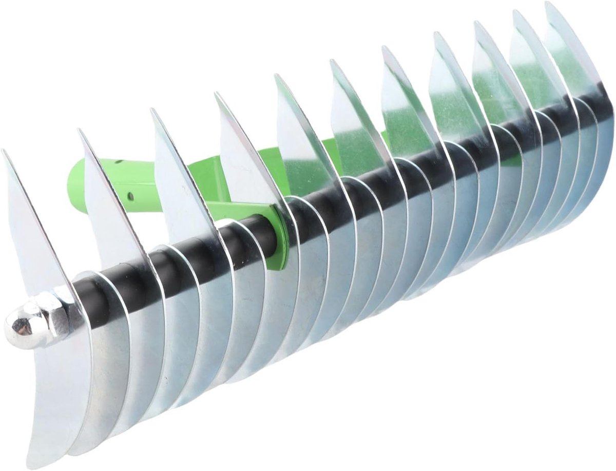 Roestvrijstalen Rieten Hark - Gazon Beluchter Viltverwijderaar - Grasgroei Bevorderen - Gebogen Stalen Tanden - 325 x 240 mm - Zilver