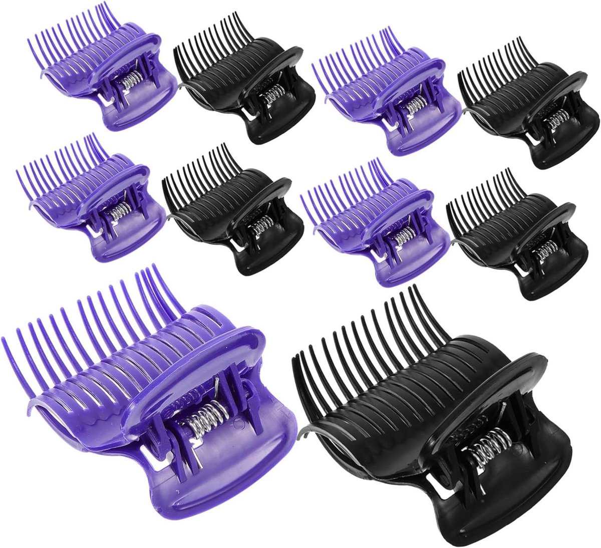 Haarrollers Klemmen - Krul Clips - Haar Krullen - Sturdy ABS Materiaal - 12 Stuks - Zwart Paars