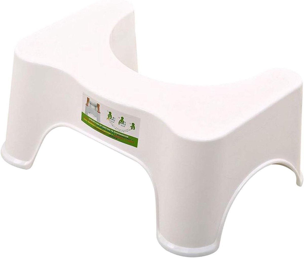 Toiletkruk - Krukje Toilet - Ontlasting Verbeteren - Antislip Ontwerp - 48 x 32 x 21 cm - Wit