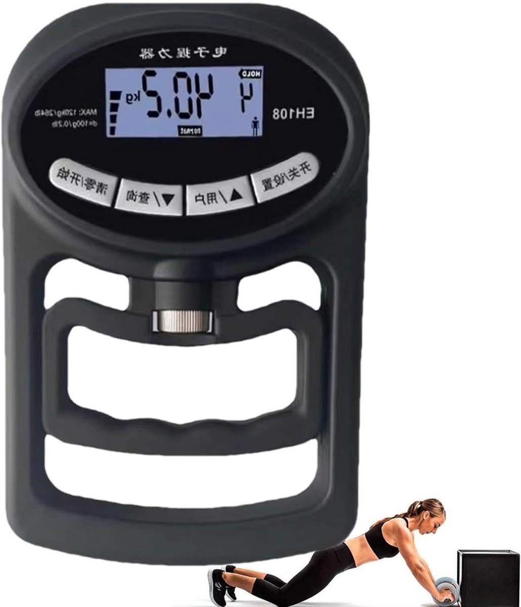 Grip Krachtmeter - Handkracht Trainer - Sport Training - Progressieve Meting - 120 kg - Zwart