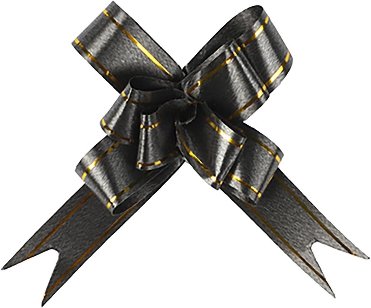 Decoratieve Strikken - Cadeau Strikken - Feestelijke Decoratie - Gouden Rand - 60 Stuks - Zwart