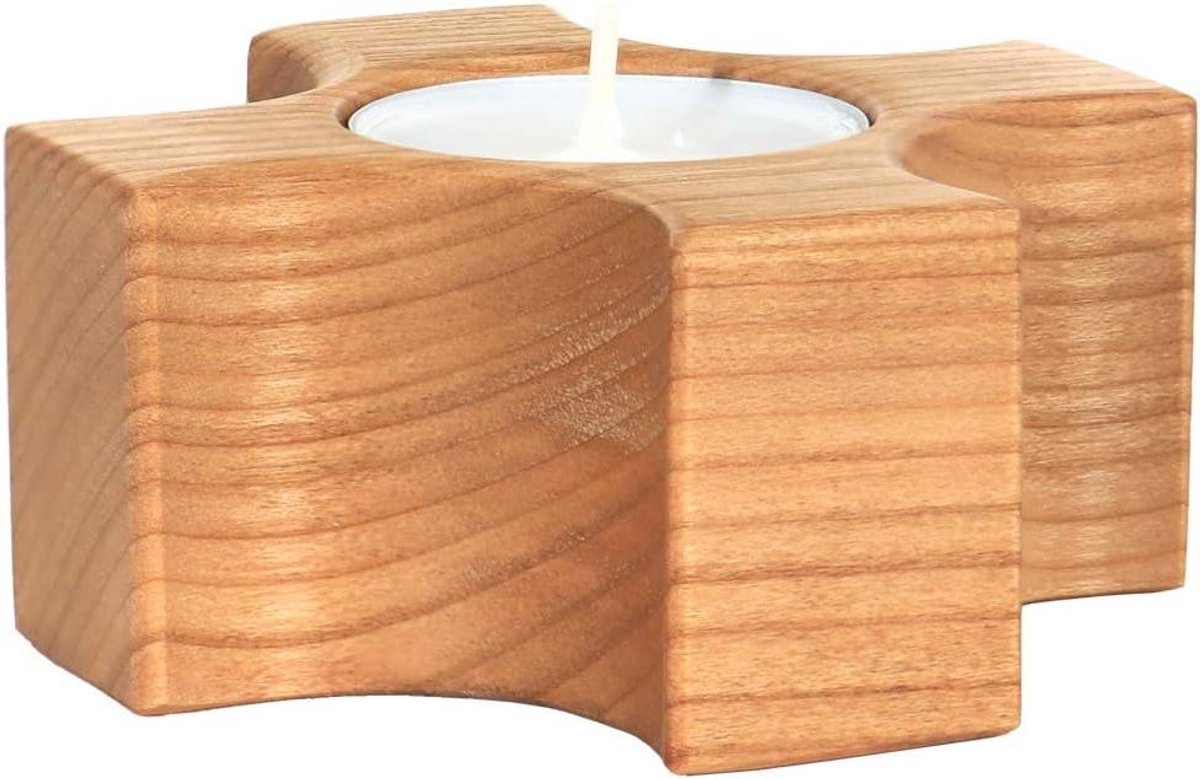 Waxinelichthouders Hout - Kaarsenhouders Theelicht - Tafeldecoratie Kerst - Handgemaakt Design - 5 stuks - Niet gespecificeerd