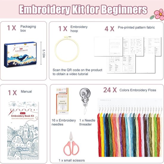 Handborduurboek - Ambachtelijke Gids - Creatief Ontspannen - Stapsgewijze Instructies - 20 cm - Meerkleurig — afbeelding 5