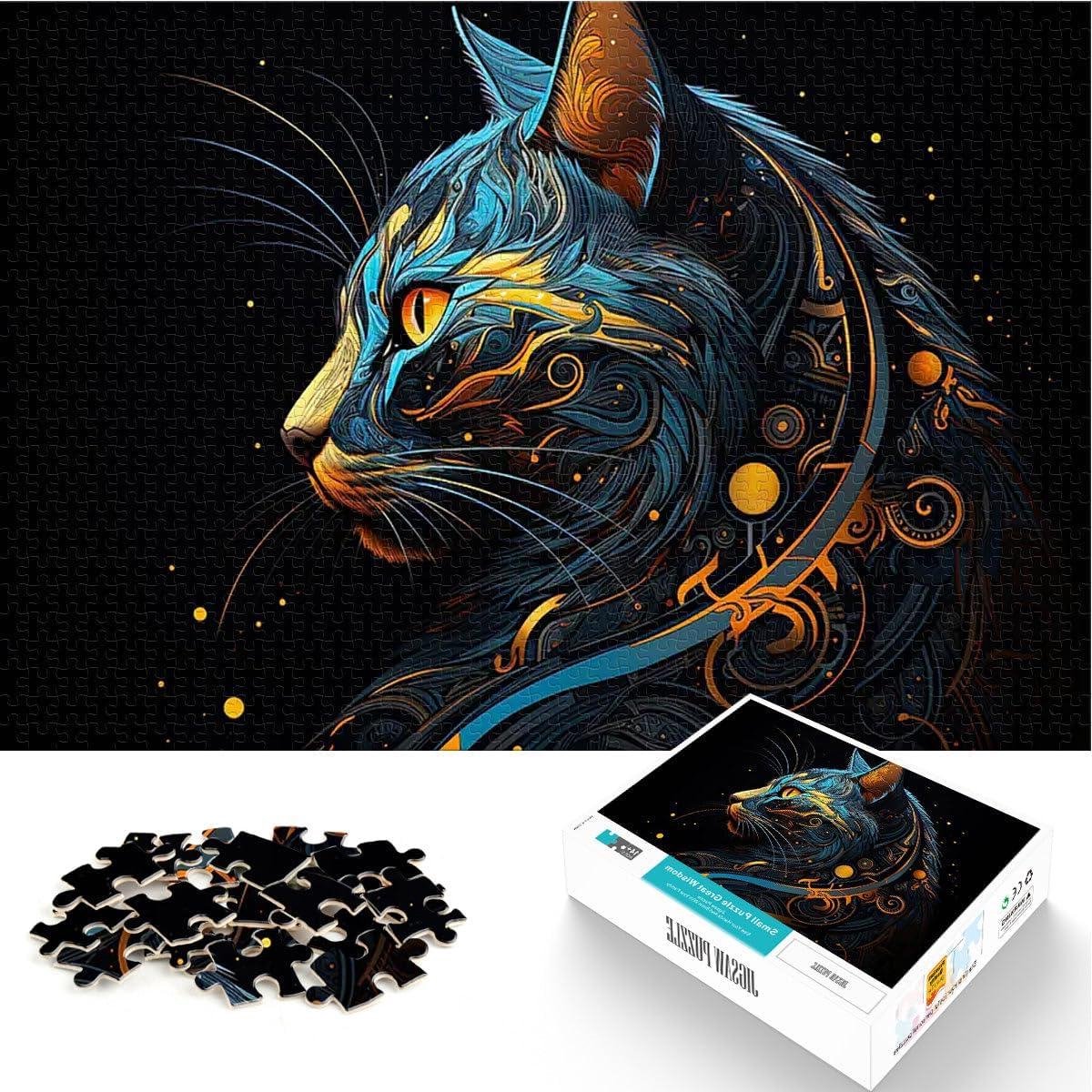 Puzzel 2000 stukjes - Volwassen puzzel - Ontspanning thuis - Abstract Kintsugi Kat - 70x100 cm - Grijs