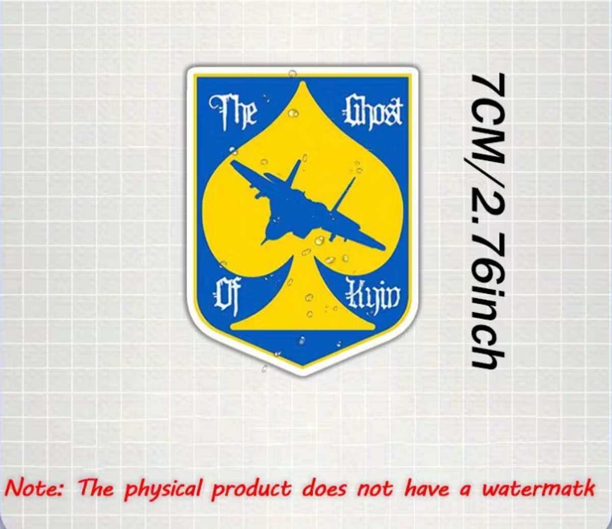 Fardmell Ghost of Kyiv Sticker – Oekraïne Fighter Jet Decal – Weerbestendig Vinyl – Auto, Motor, Laptop & Toolbox