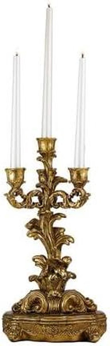 Kandelaar Bladeren - Bloem Kandelaar - Sfeerverlichting Huis - Gedetailleerd Bladontwerp - 40.5 cm Hoog - Brons