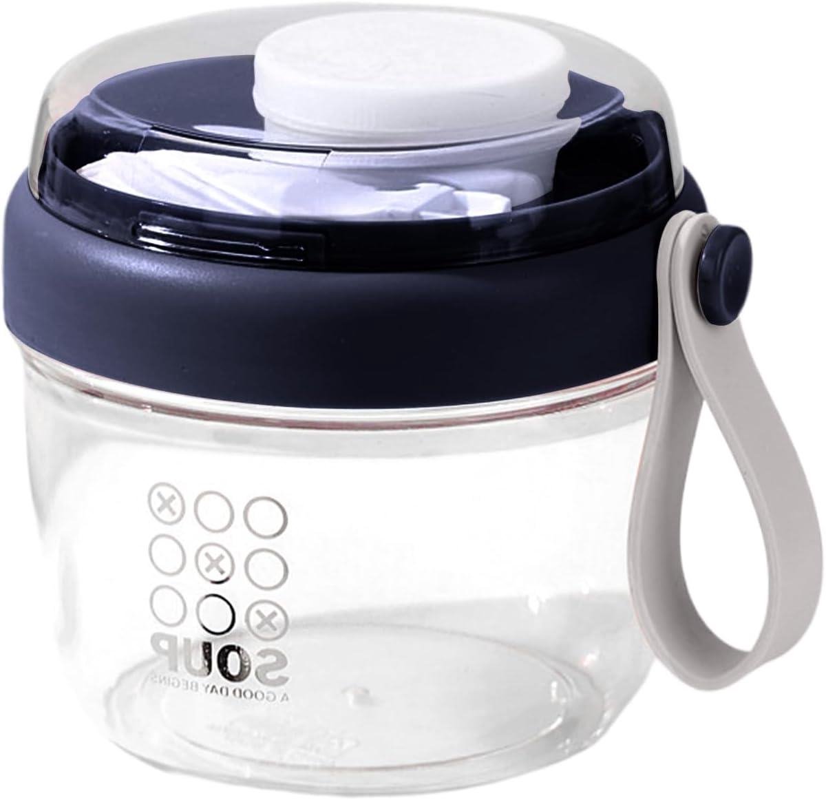 Yoghurtbeker met deksel - Ontbijtcontainer To-Go - Ontbijt Meenemen - Comfortabele handgreep - 650 ml - Blauw